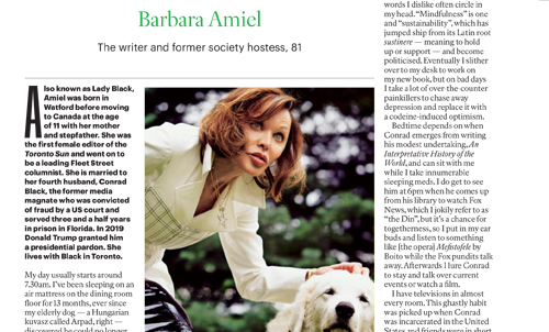 Barbara Amiel – Sunday Times Magazine