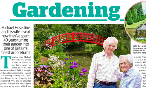 LORD HESELTINE’S ARBORETUM – DAILY MAIL WEEKEND