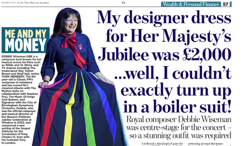 Debbie Wiseman – Mail on Sunday